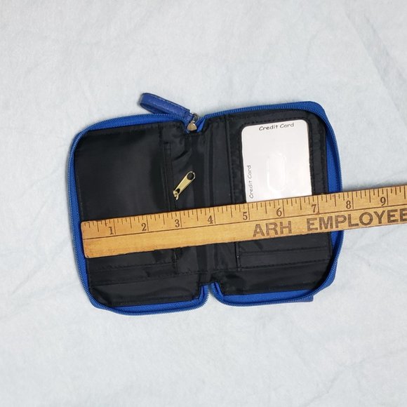 Billfold Card Slot Hand Palm Size Small Zip Close PVC Vinyl Clutch Wallet Purse - Picture 12 of 15